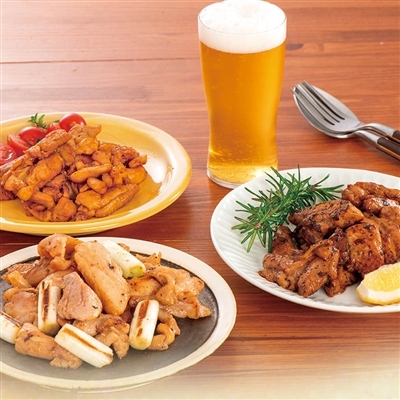 味付け鶏もも肉３種セット(山賊焼き、味噌焼き、旨辛焼き）